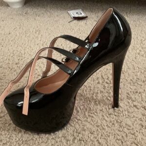 Black high heel shoes